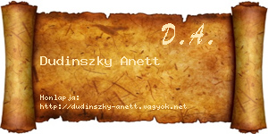 Dudinszky Anett névjegykártya